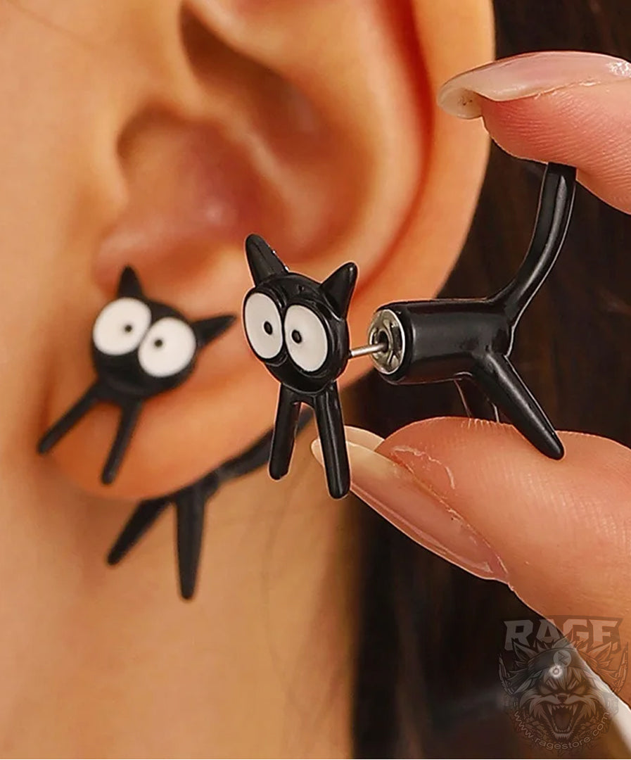 2x Aretes de Gato asustado