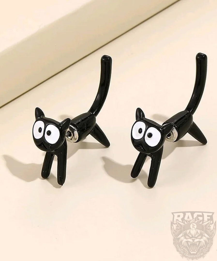 2x Aretes de Gato asustado