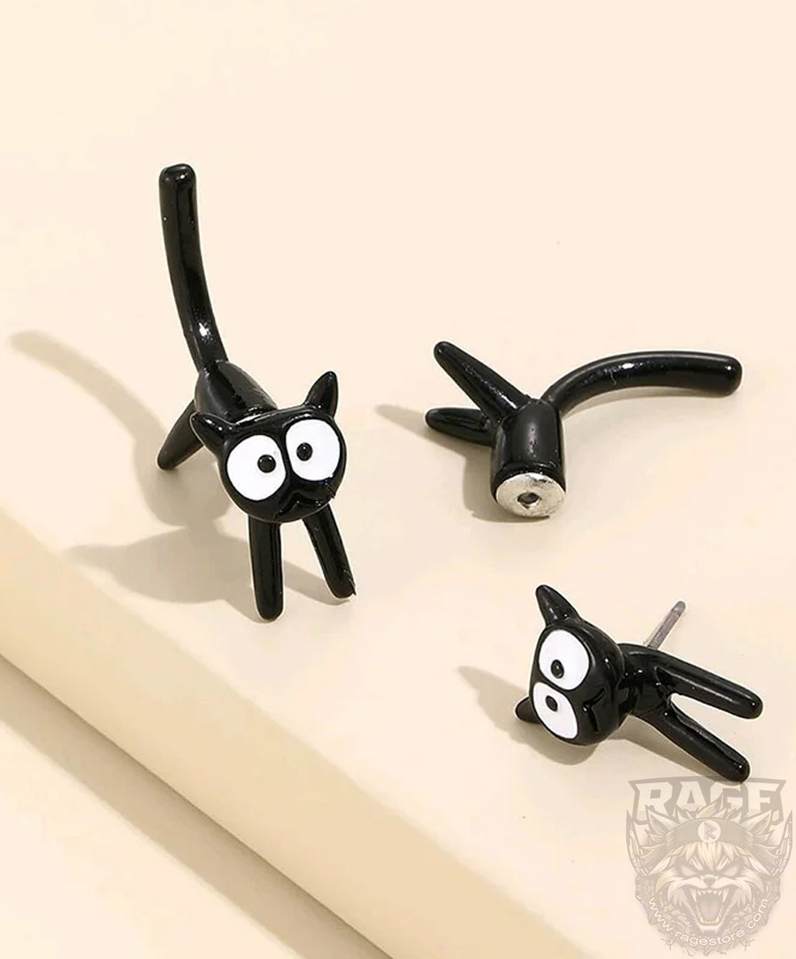 2x Aretes de Gato asustado