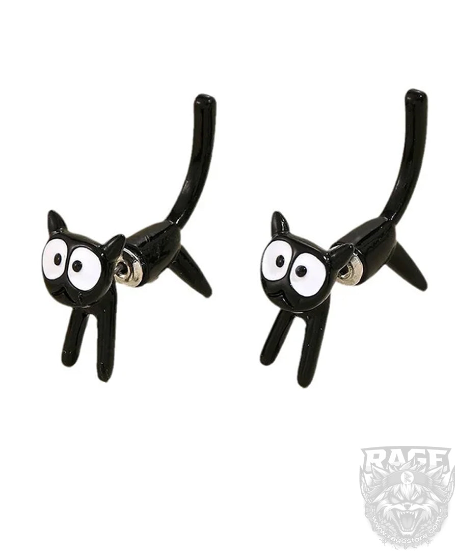 2x Aretes de Gato asustado