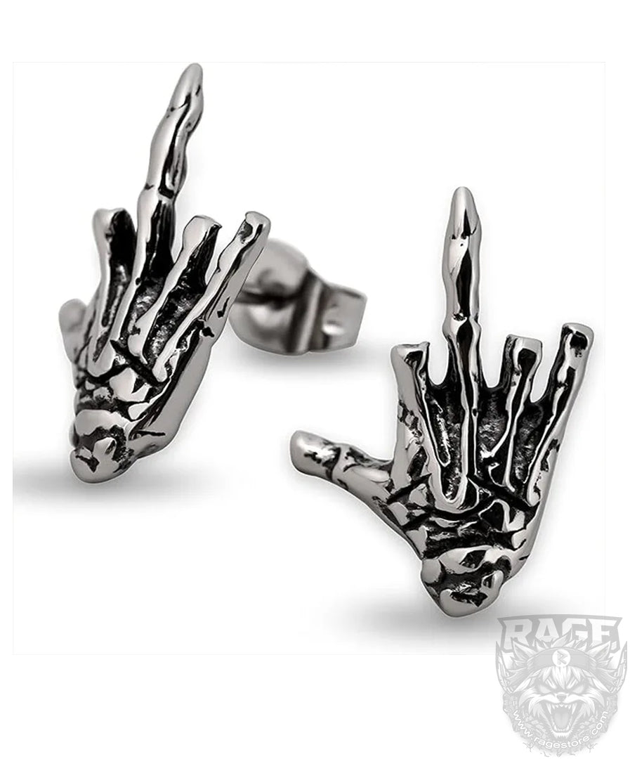 2x Aretes dedo de enmedio de Calavera