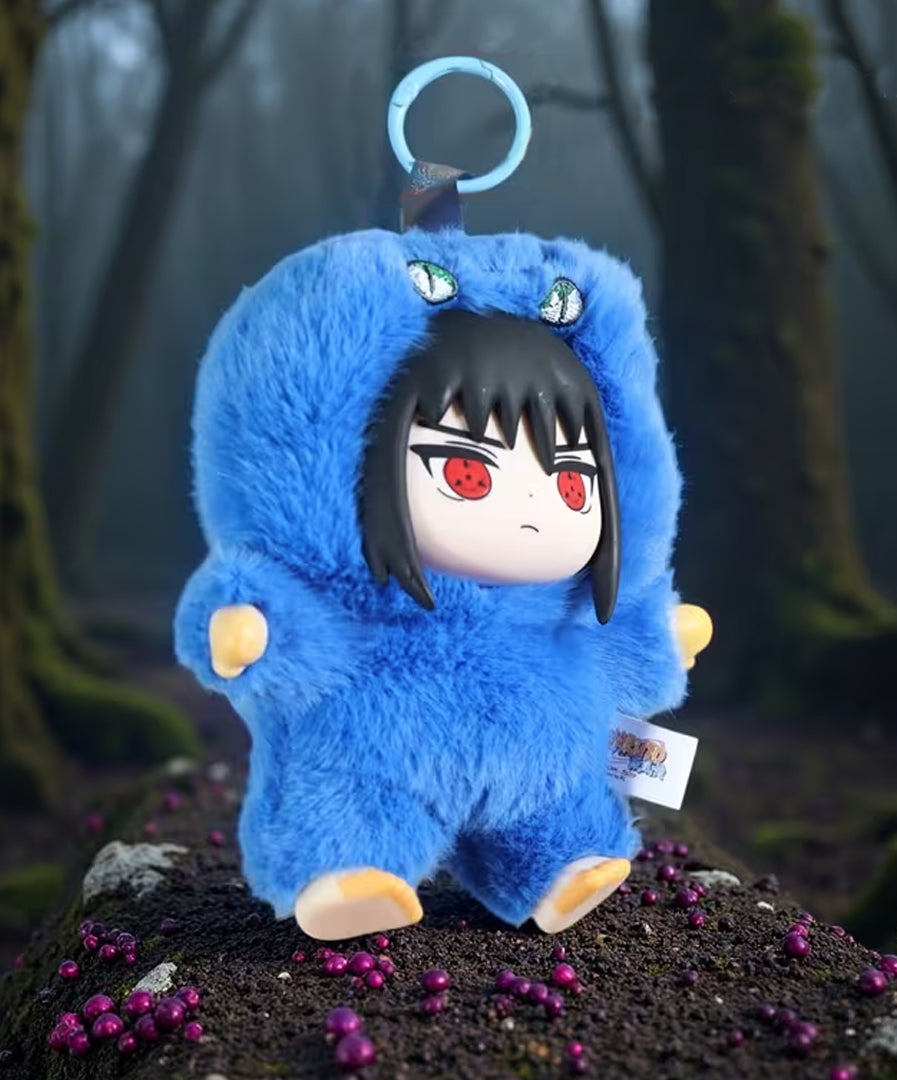 Sasuke Uchiha y Aoda chibi llavero de peluche Bag Charm estilo Labubu