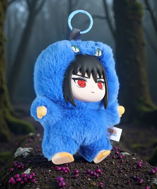 Sasuke Uchiha y Aoda chibi llavero de peluche Bag Charm estilo Labubu