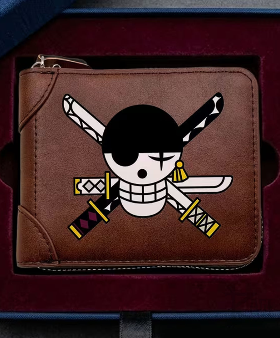 Billetera Calavera Logo Pirata Zoro (Café) - One Piece