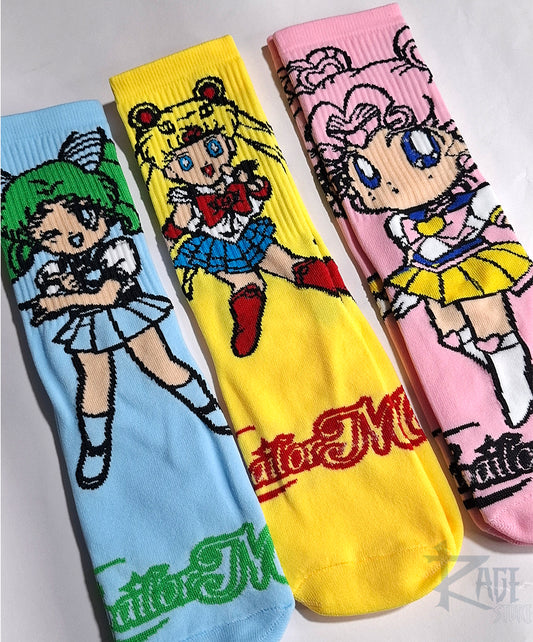 Calcetines de Sailor Moon personajes (1 par)