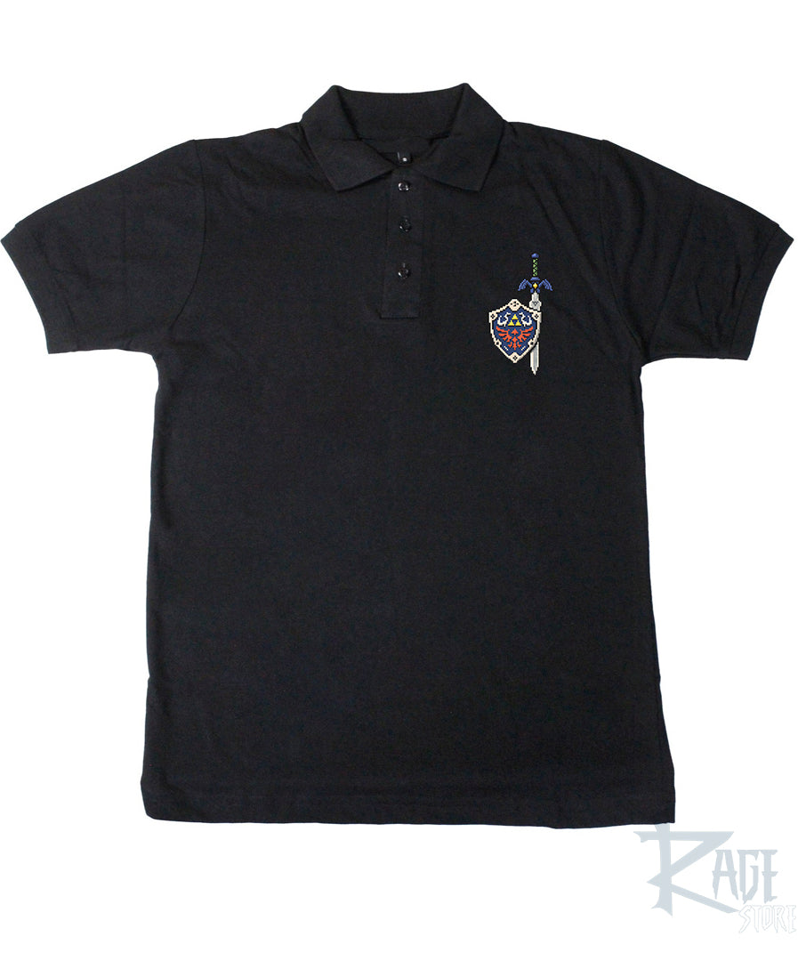 Camisa polo Espada y Escudo Pixel - The Legend of Zelda