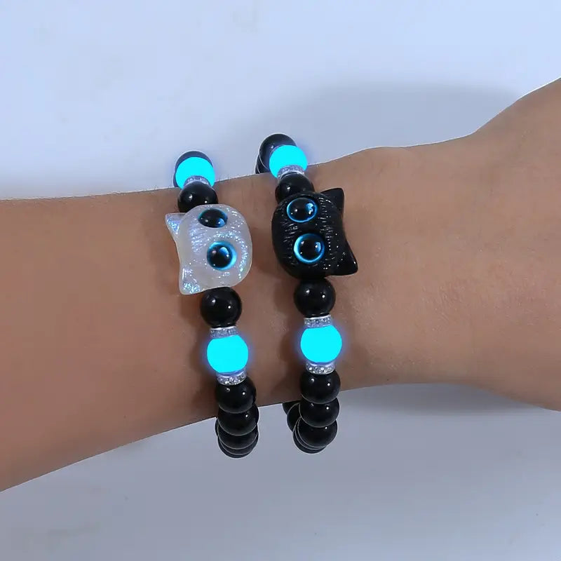 Set Collares y pulseras Chimuelo y Furia Luminosa (2 pulseras y 2 collares) - Para parejas o BFF