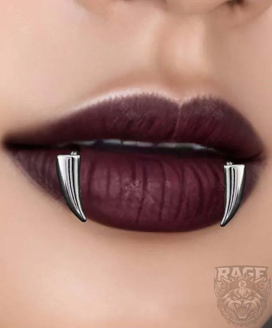 2x Colmillos de Vampiro (No requiere perforación) Ac. Inox.