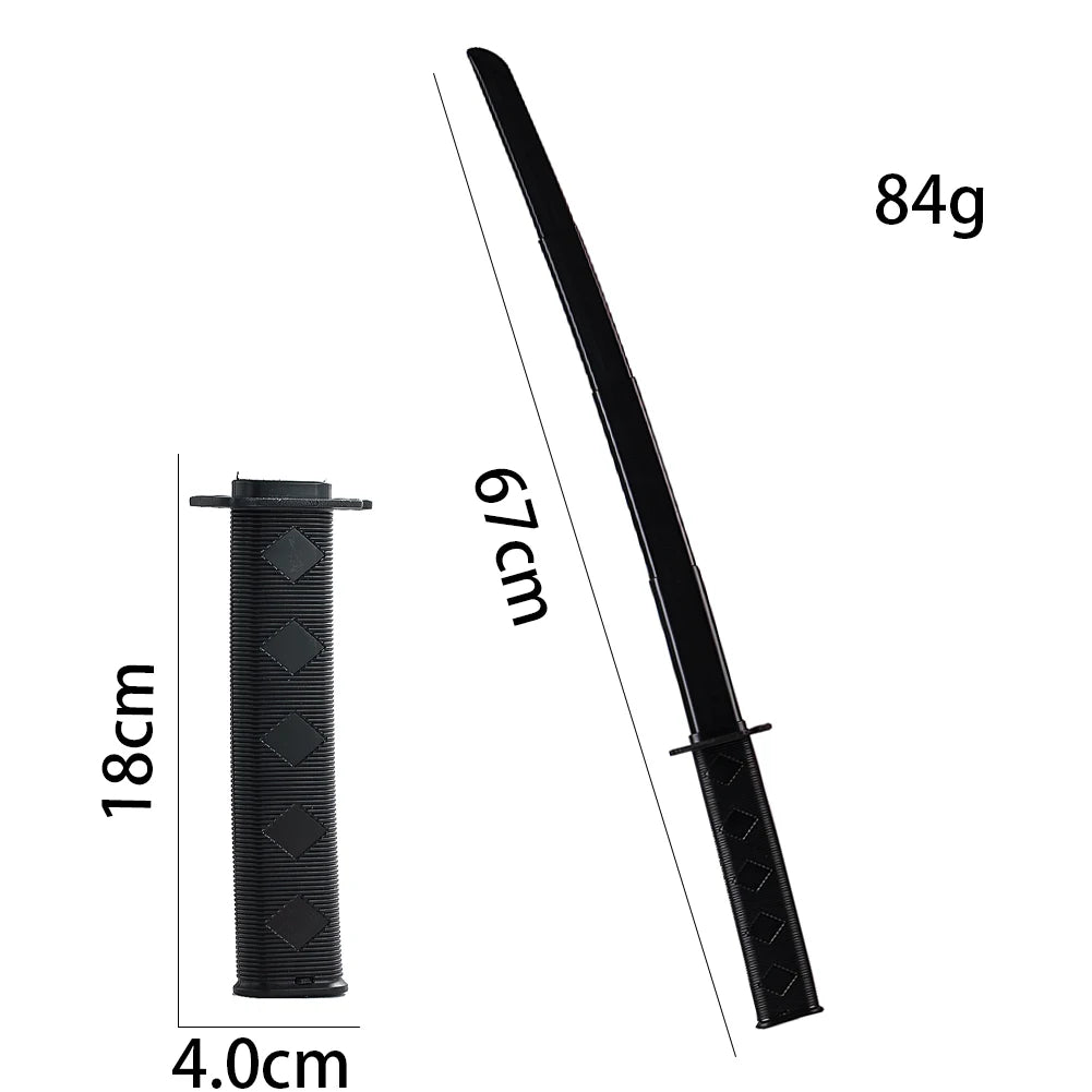 Espada retráctil Negra Katana Ninja Samurai - tamaño real