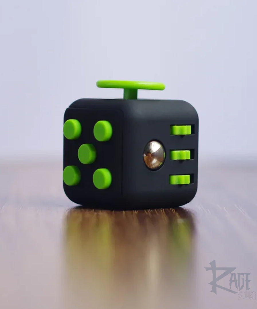 Cubo antiestrés Fidget anti ansiedad cúbico (Verde/Negro)