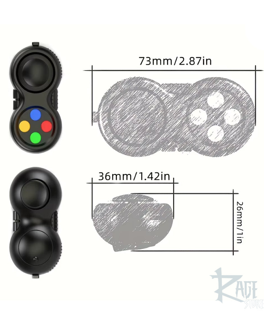 Fidget antiestrés - anti ansiedad estilo control Gaming Negro