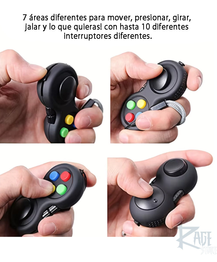 Fidget antiestrés - anti ansiedad estilo control Gaming Negro
