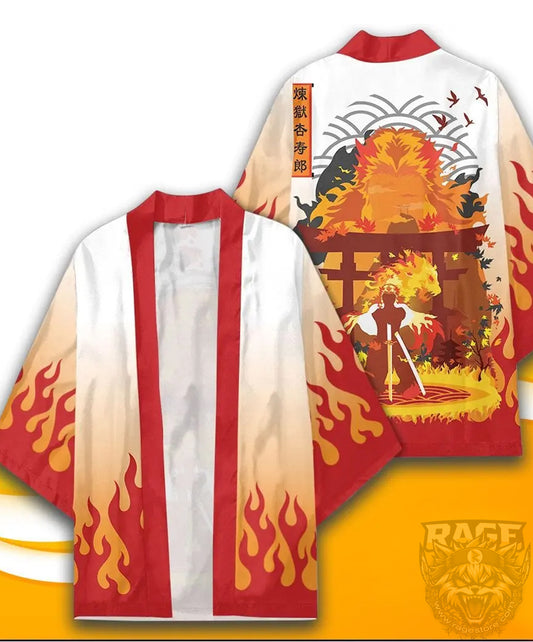 Haori /túnica Rengoku de Fuego - Demon Slayer