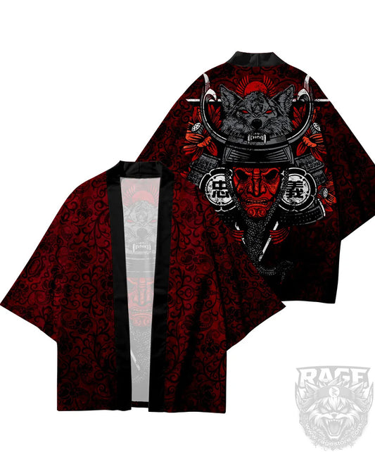Haori /túnica Lobo Samurai - Japón