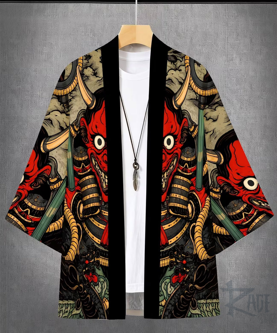 Haori /túnica Máscara Hannya Roja - Japón /Kimono