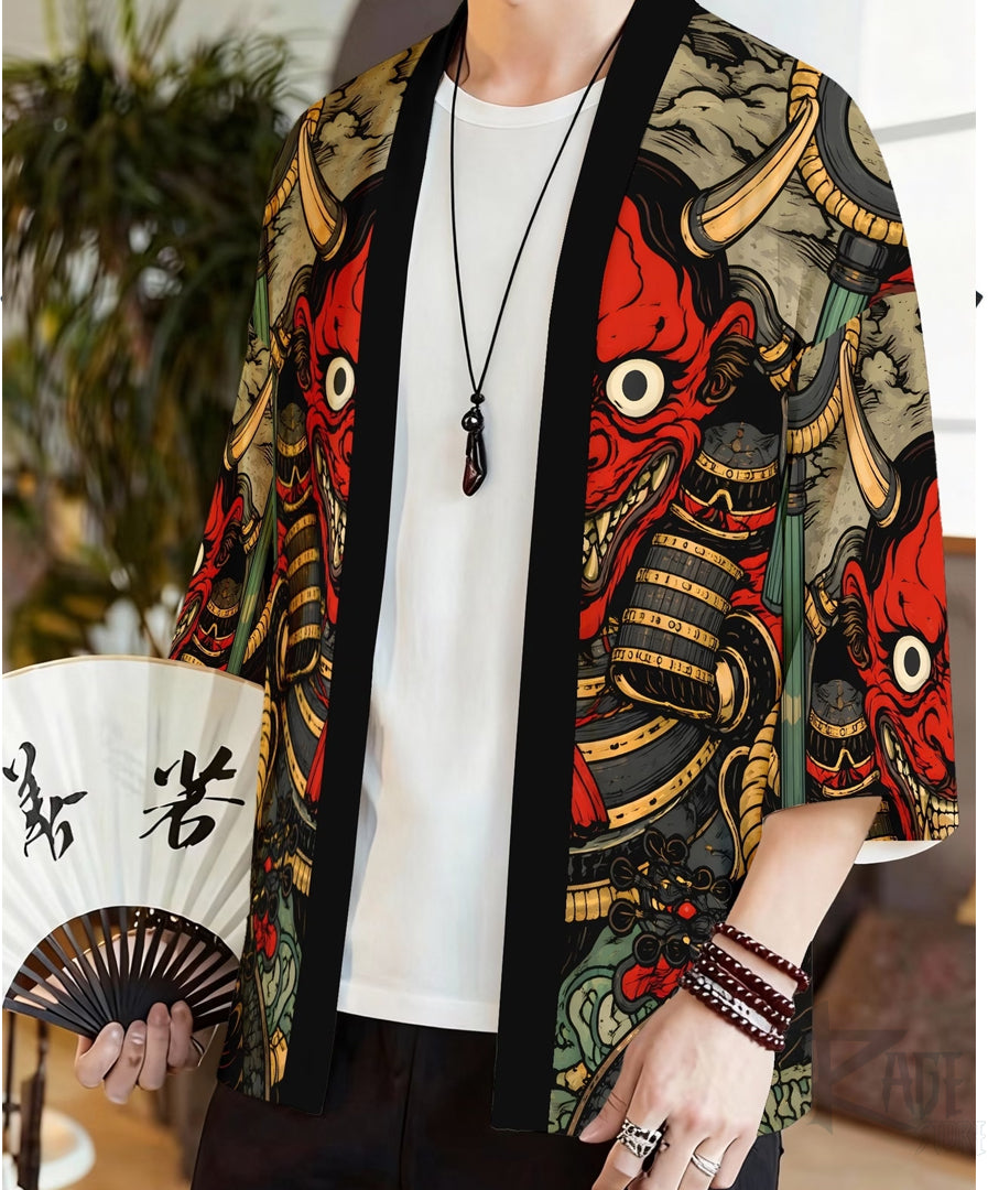 Haori /túnica Máscara Hannya Roja - Japón /Kimono