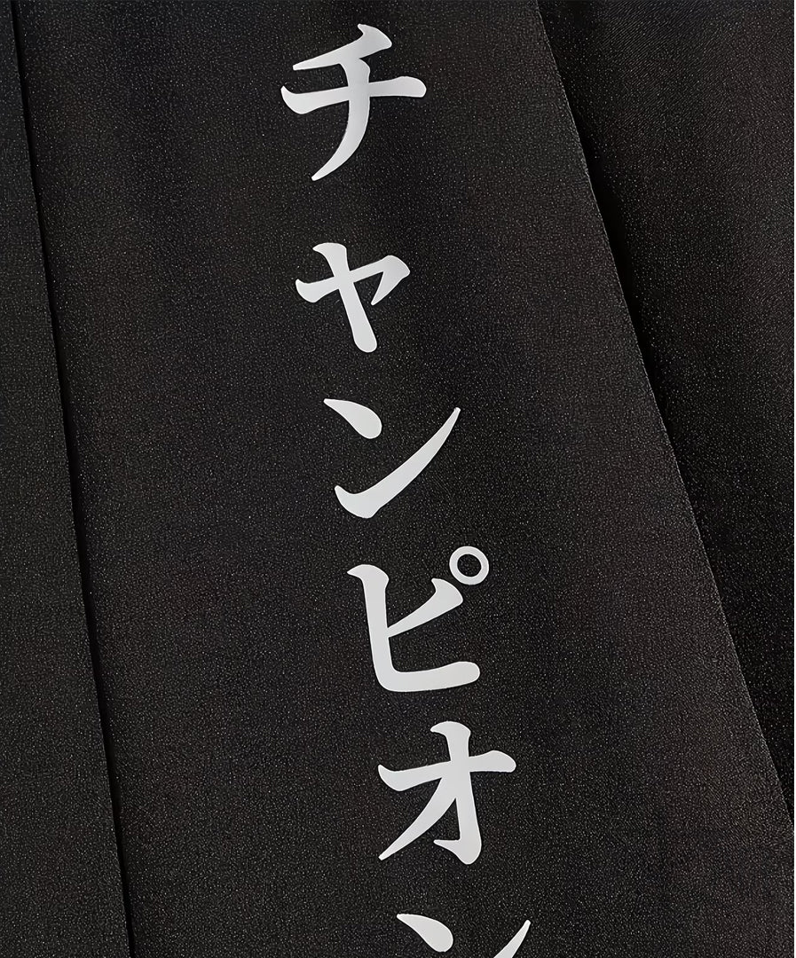 Haori /túnica negra  "Campeón"- Kimono estilo Japones