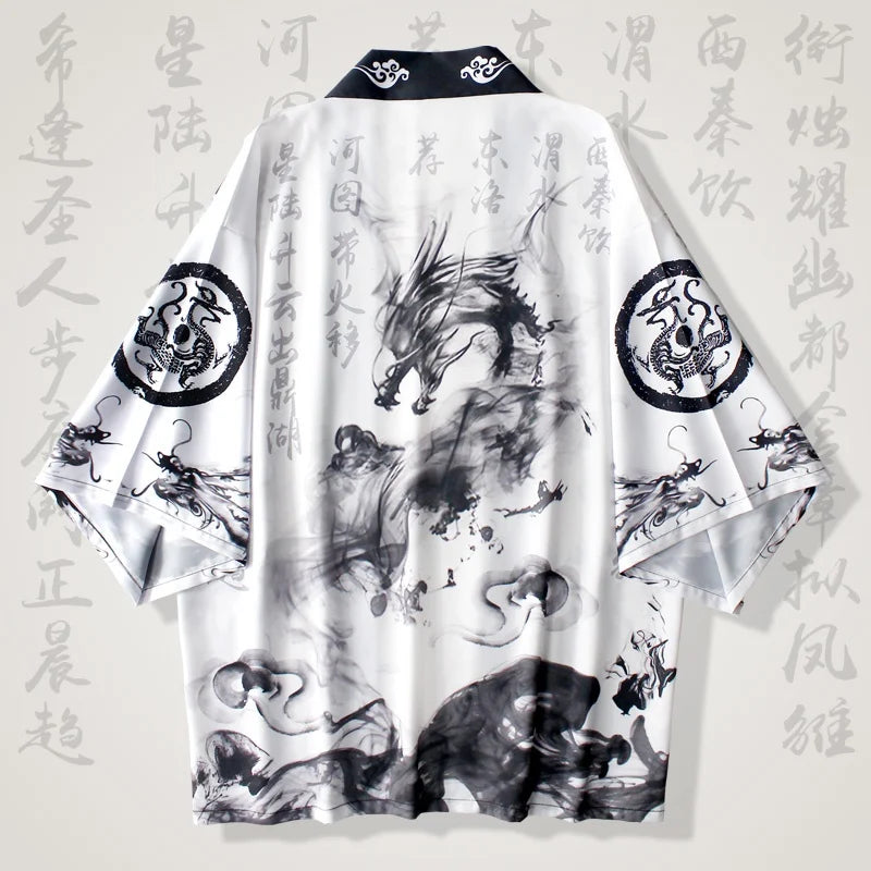 Haori /túnica Dragón blanco - Japón