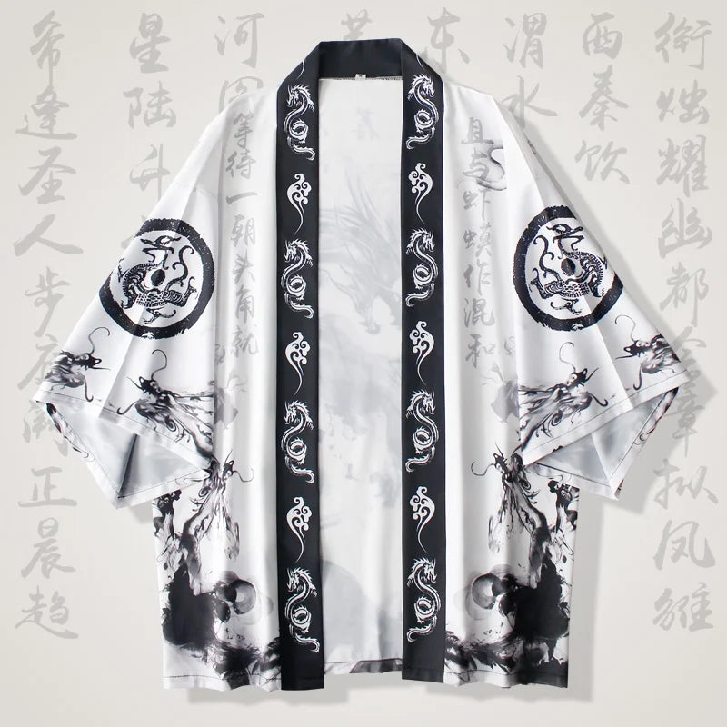 Haori /túnica Dragón blanco - Japón