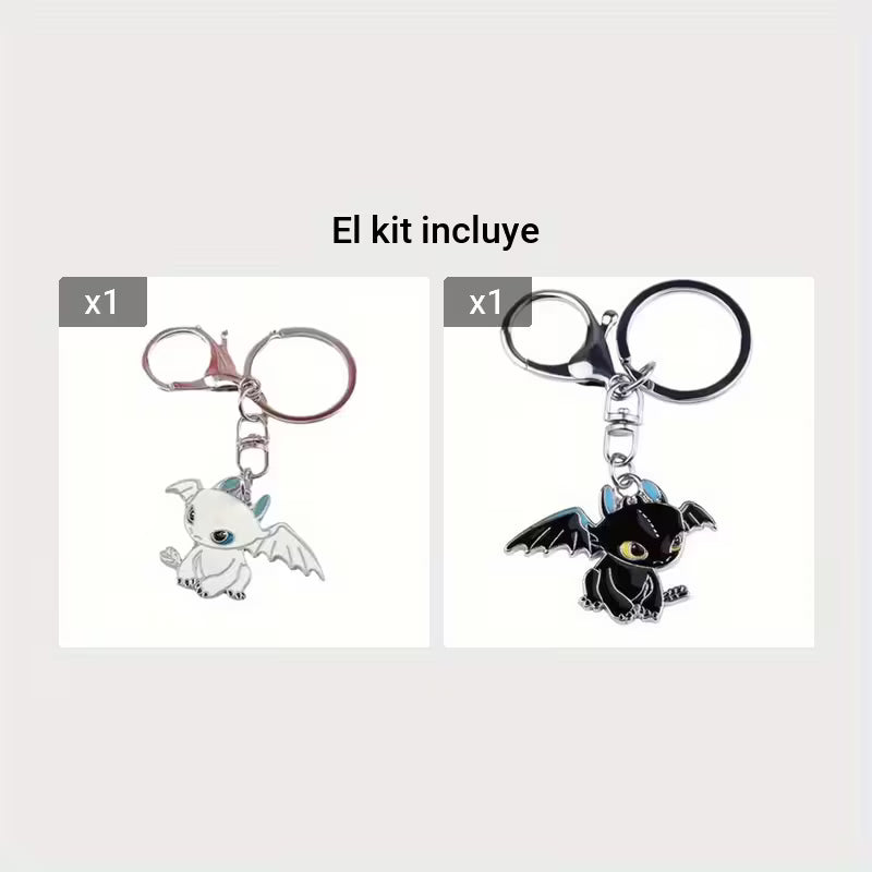 2x kit de llaveros Dragones - Chimuelo y furia Luminosa