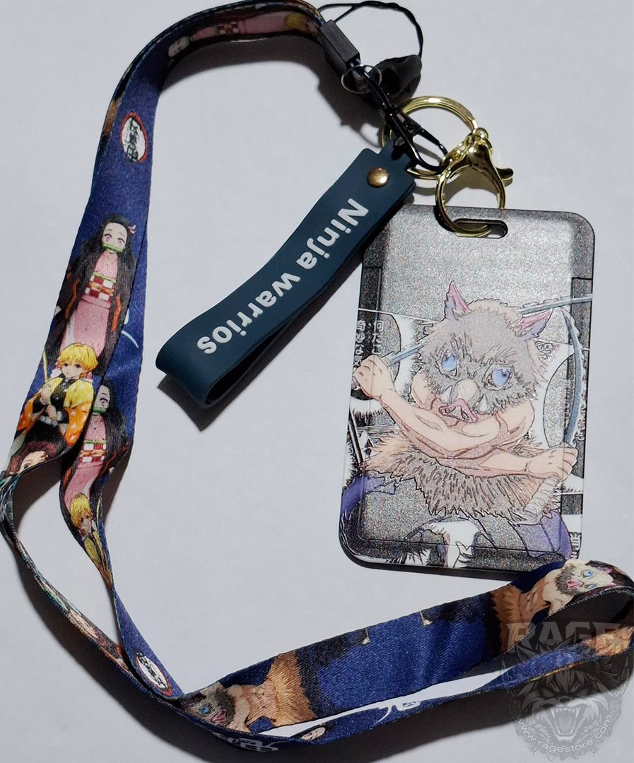 Lanyard Inosuke ataque + porta documento - Demon Slayer