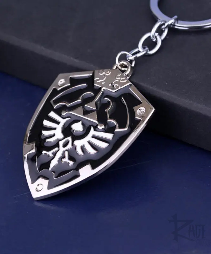 Llavero Escudo Hyliano Negro/plateado - The Legend Of Zelda