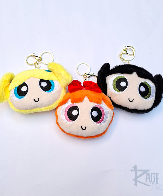 1x Monedero llavero de peluche de las Chicas Superpoderosas - Bag Charm (Bombon, Burbuja o Bellota)
