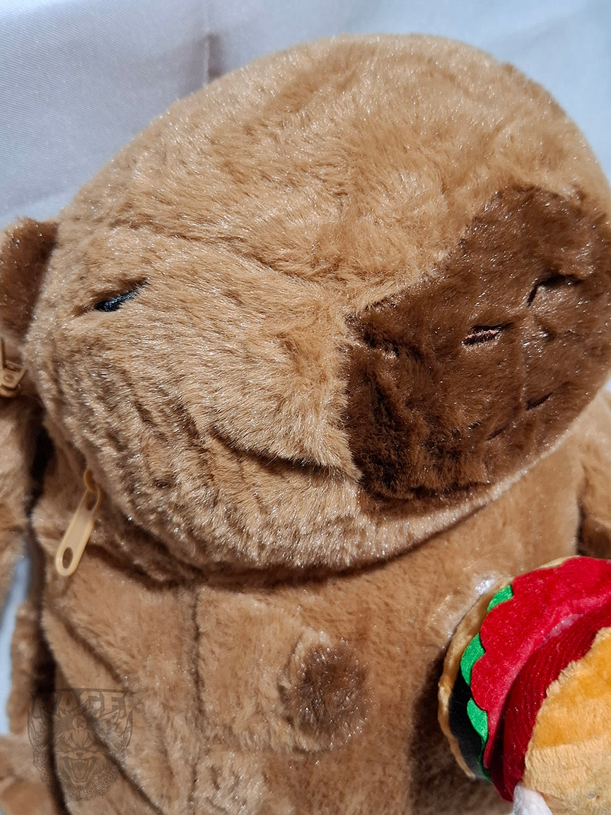 Mochila de peluche de Capibara Con Hamburguesa