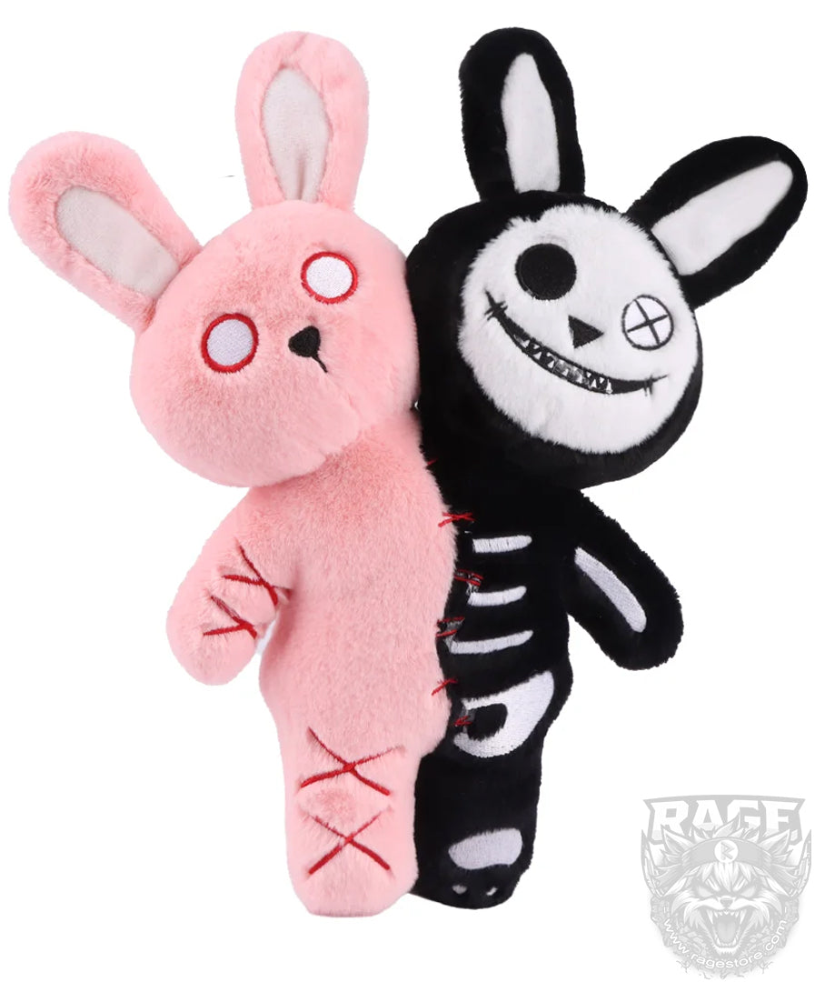Peluche de conejo de 2 cabezas gótico