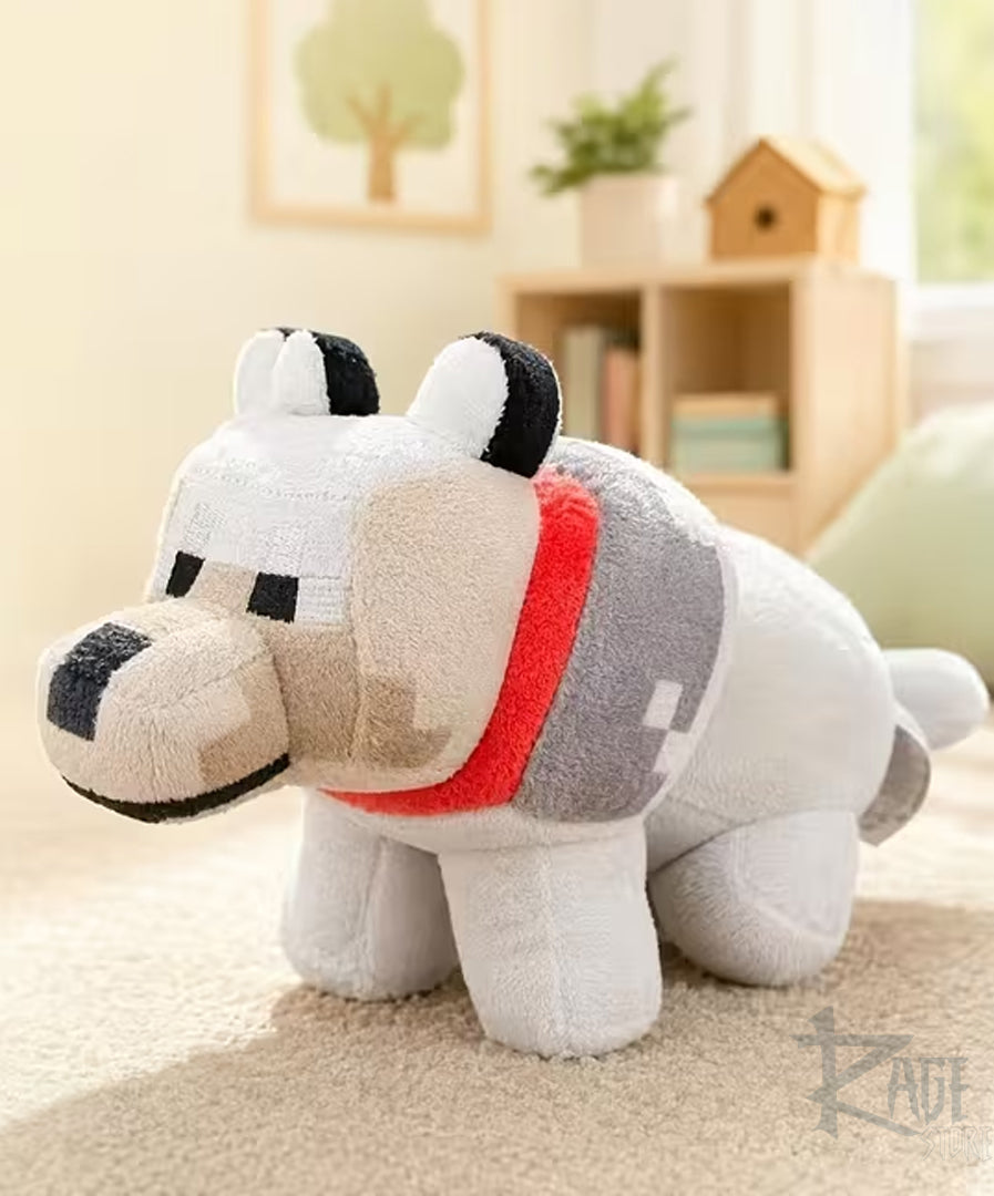 Peluche de Lobo de Minecraft pixel V2 (15 cm)