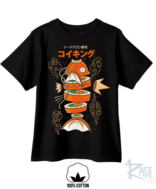 Magikarp Sushi (dtg) Playera 100% algodón - Pokemon