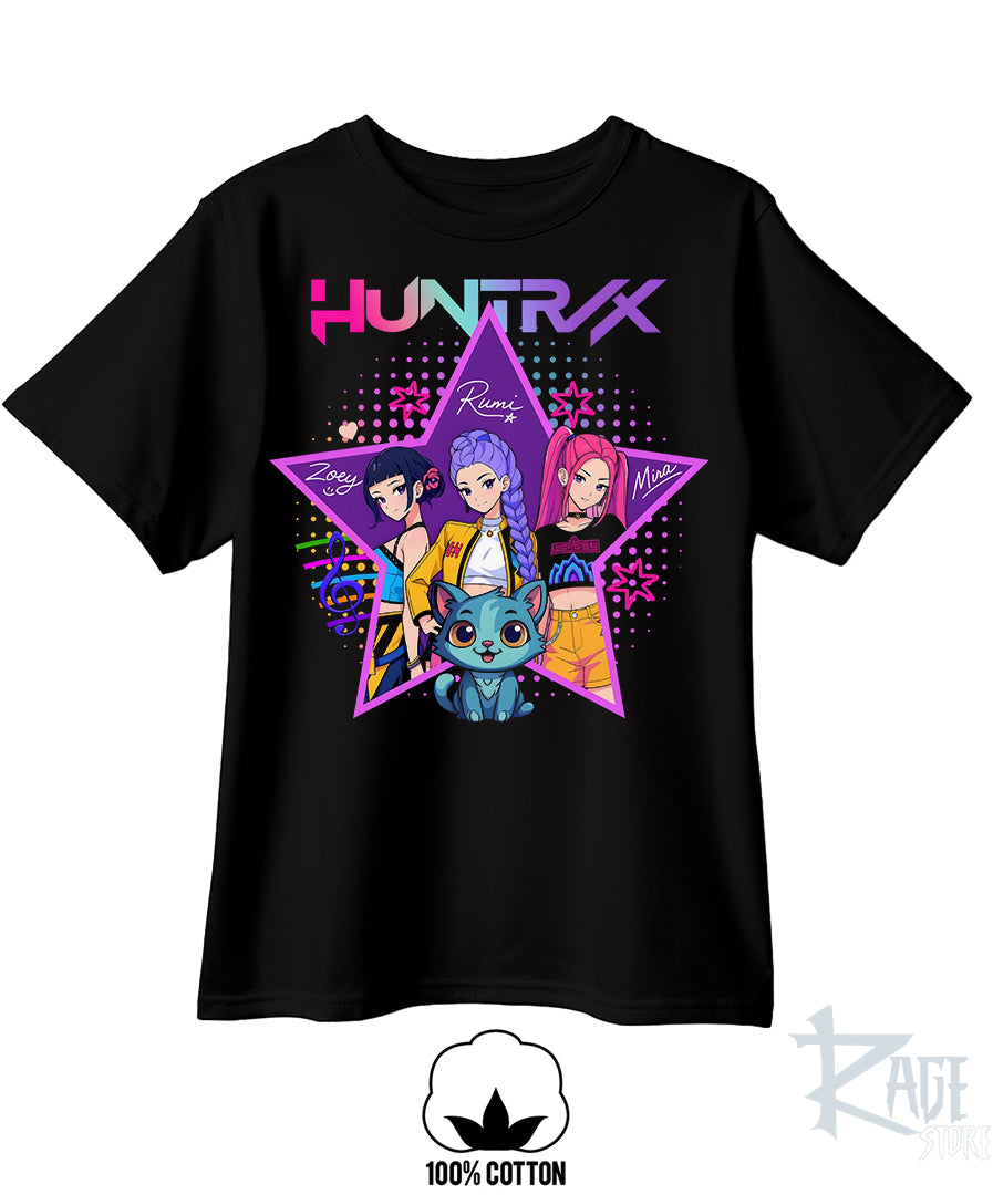 Playera negra Huntrix (dtg) | Ragestore.com – Rage store
