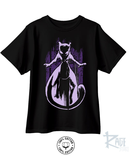 Mewtwo dios (dtg) Playera 100% algodón