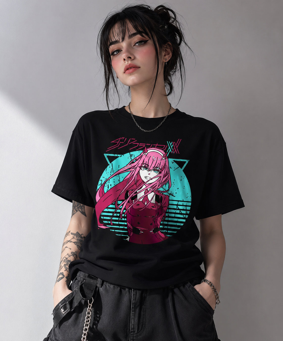 Zero Two Darling in the Franxx (dtg) Playera 100% algodón