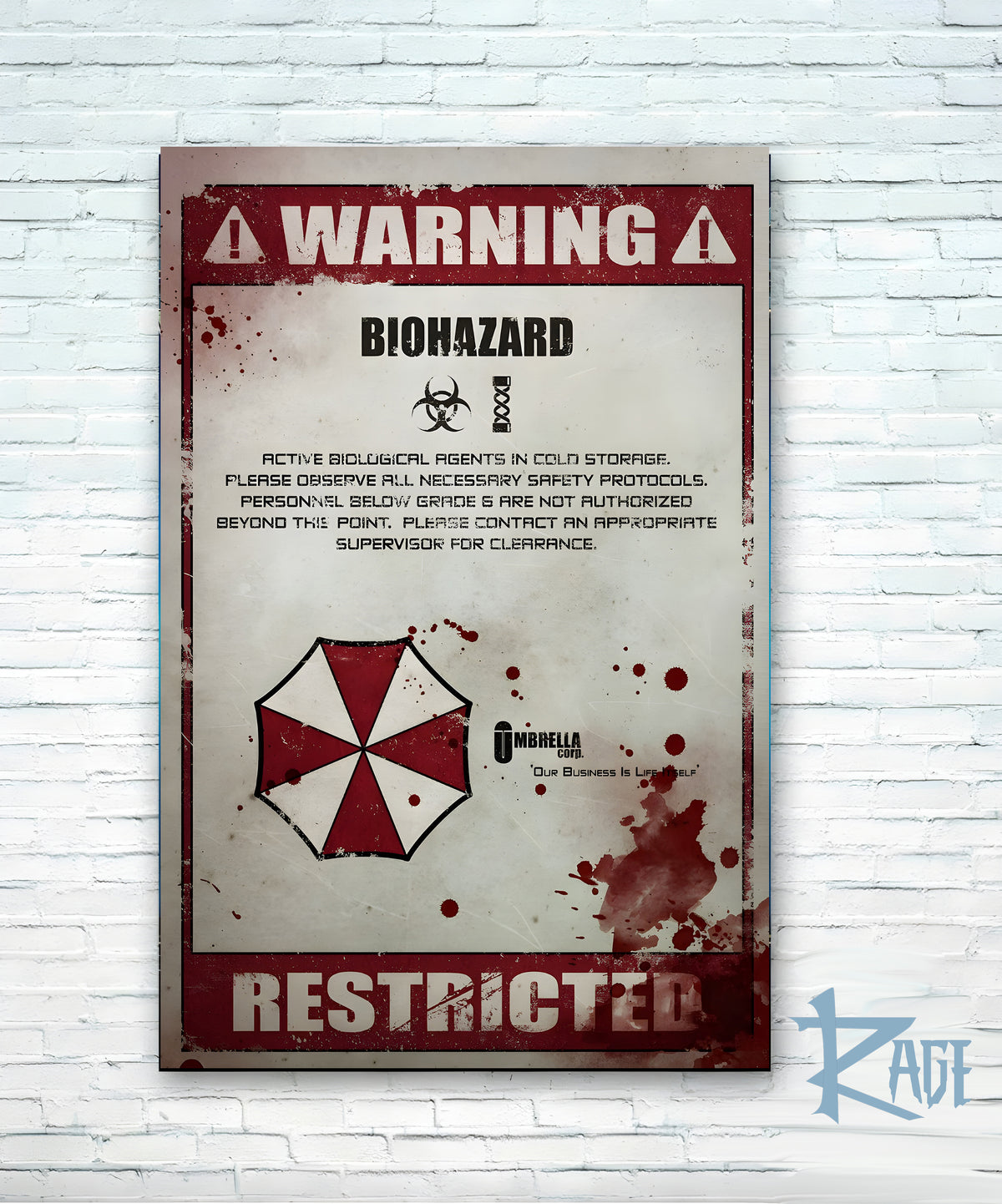 Póster Rótulo Biohazard Umbrella Corp - Resident Evil (Papel Foto o Metálico)