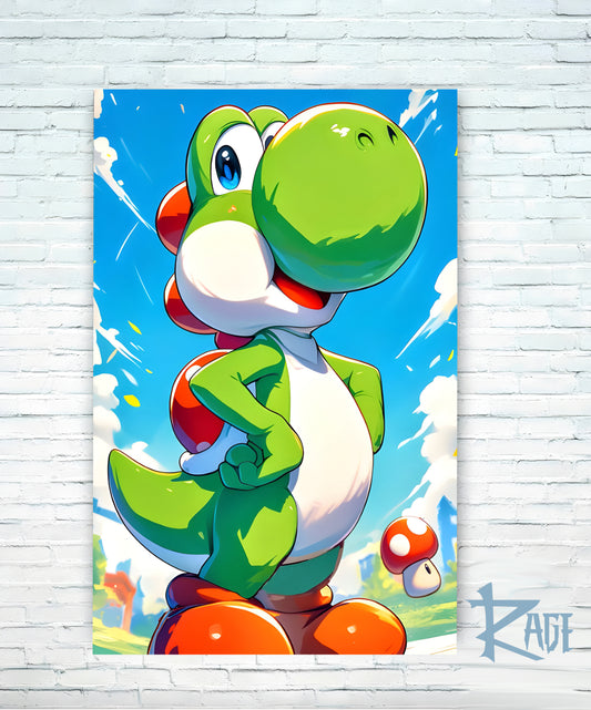Póster Yoshi ilustrado (Papel Foto o Metálico)