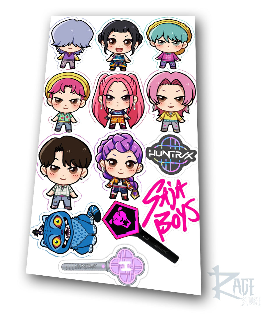 Set de stickers Kpop Demon Hunters chibi