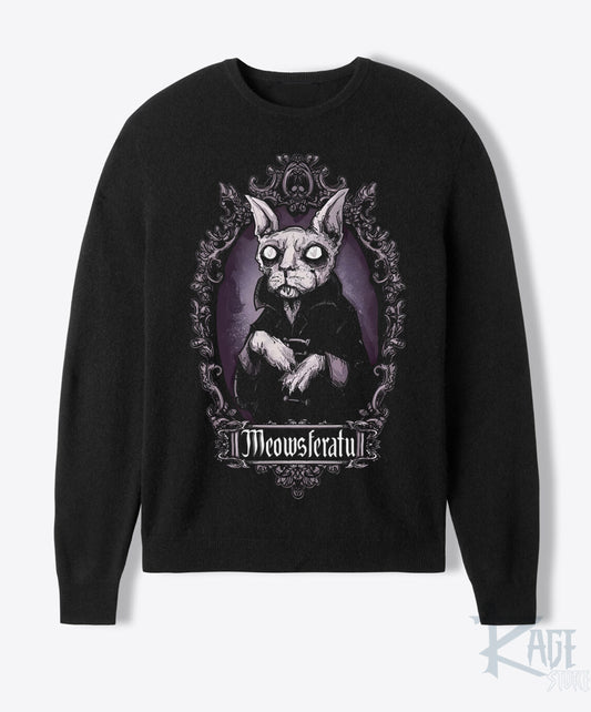 Suèter negro Meowsferatu (dtg)