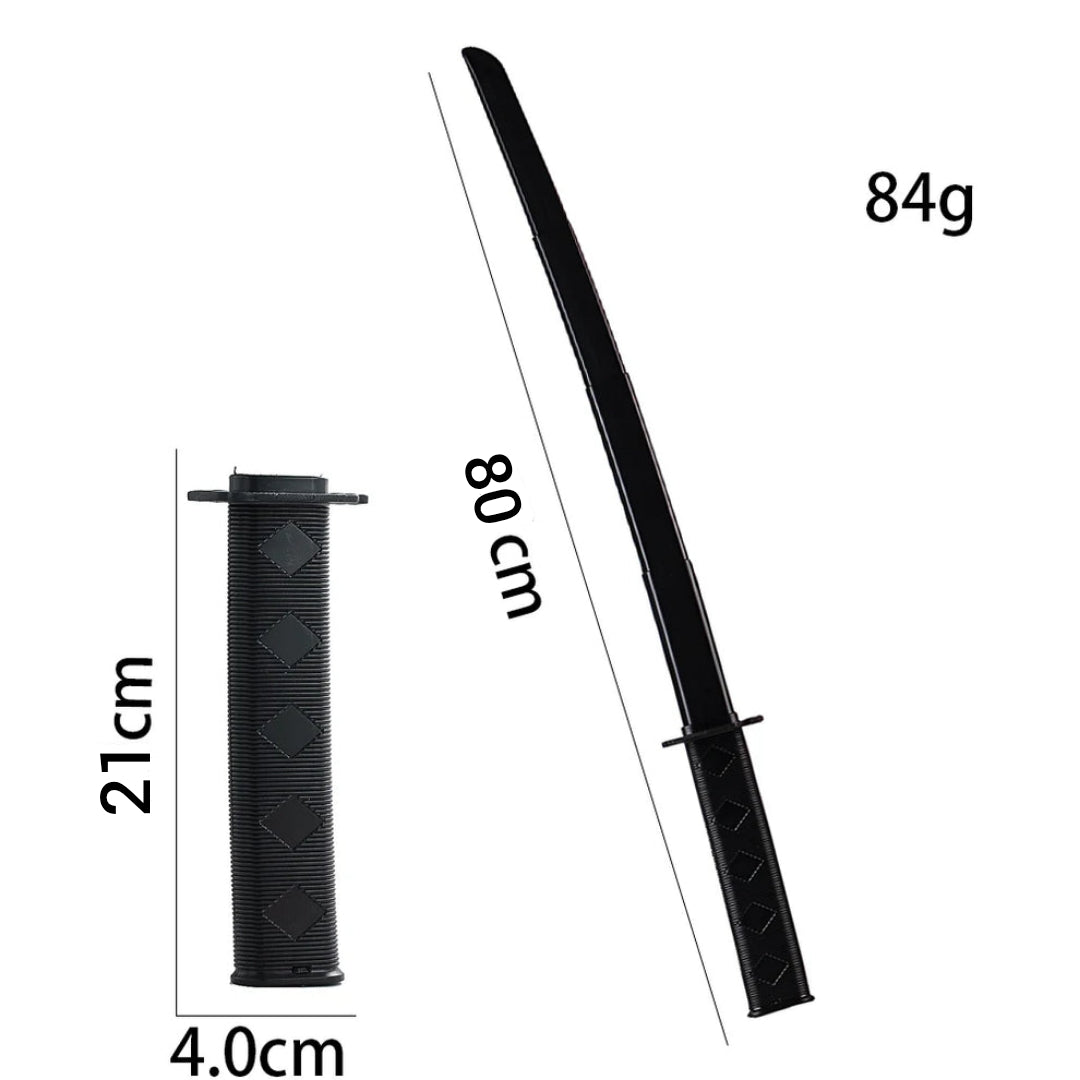Espada retráctil Negra Katana Ninja Samurai - tamaño real