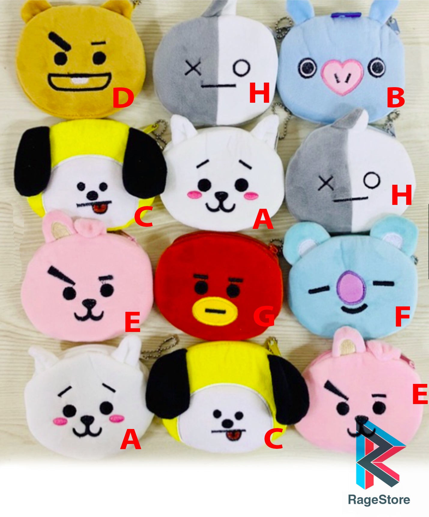 x1 Bolsa monedero de peluche de BTS